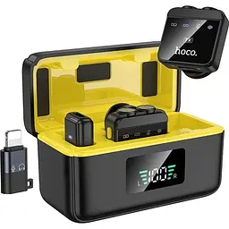 Мікрофонна радіосистема Hoco L17 Lightning/USB-C Black (6942007645997) [158600] - мініатюра 2