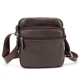 Шкіряний компактний чоловічий месенджер коричневий Tiding Bag M56-0080C - мініатюра 3