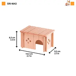 Будиночок для гризунів Ferplast SIN 4641 дерев'яний 14,5x9,5x8,5 см 84642099 - мініатюра 2