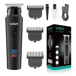 Тример для волосся VGR V-937, з LED дисплеєм, USB зарядкою та 3 насадками - мініатюра 3