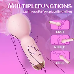 Міні вібромасажер - Cute Mini Wand Pink - мініатюра 9