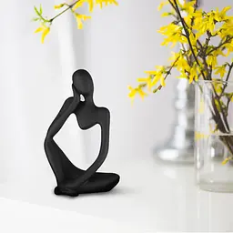 Статуетка декоративна МВМ My Home Мислитель чорна (DH-ST-16-1 BLACK) - мініатюра 5
