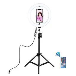 Кільцева USB RGBW LED лампа Puluz PKT3043 10"+ штатив 1.1 м