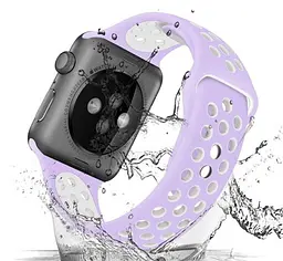 Спортивний ремінець з перфорацією Primo для Apple Watch 38 мм, 40 мм, 41 мм Purple White - мініатюра 3