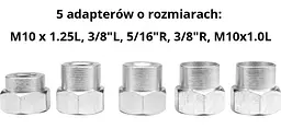 Головка для кріплення жилки до газонокосарок Flo Ø=2- 2,4 мм, 5 адаптерів, Ø= 108 мм, h= 58 мм (79550) - мініатюра 5