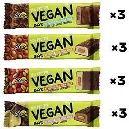 Блок батончиков FitWin Vegan Bar БЛОК, 12*50 грам - Мікс