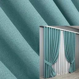 Комплект штор VR-Textil Ashen Night блэкаут 2 шт 150x290 см лазурный (1846ш)