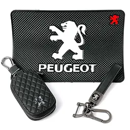 Автонабір №77 для Peugeot килимок / брелок із ремінцем та карабіном чохол для автоключів
