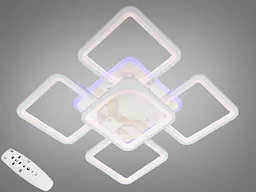 Світильник LED Diasha 8060/4+1WH, 150W, 4100K, білий метал, сучасний стиль з пультом