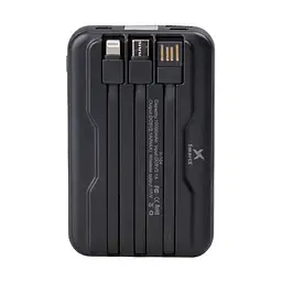 Павербанк універсальний з магнітною бездротовою зарядкою MAGSAFE Li-Pol 10000 мАг для телефона та інших пристроїв  Power bank Smart X зі швидкою зарядкою Fast Charge та 3 вбудованими кабелями (Lightning, USB-C, USB-A) 10000 mAh Чорний - мініатюра 3