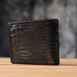 Портмоне з натуральної шкіри крокодила чорне CROCODILE LEATHER 18004 - мініатюра 9