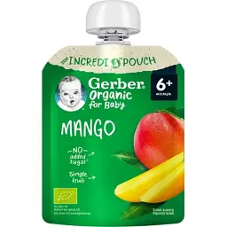 Дитяче пюре Gerber Organic манго з 6 місяців 80 г (1227092) - мініатюра 1