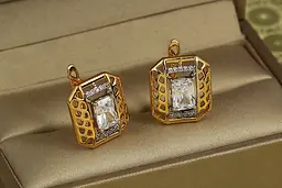 Сережки Xuping Jewelry світлиця з родієм 1,6 см золотисті