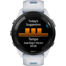 Смарт-годинник Garmin Forerunner 265 Black Bezel with Whitestone Case and Whitestone/Tidal Blue Silicone Band (010-02810-01) [89366] - мініатюра 4
