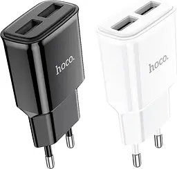 Мережевий зарядний пристрій Hoco C88A 2-USB Black [118821] - мініатюра 4