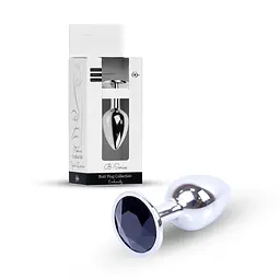 Анальна пробка із кристалом B-Series Jewellery Silver Plug Black, 7х2.7 см, чорний - мініатюра 7