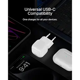 Зарядний пристрій BELKIN 20Вт USB-C PD PPS, білий (WCA009KQWH) - мініатюра 5