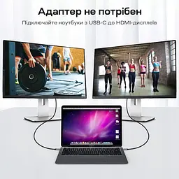 Кабель Choetech CH0021 Black USB-C to HDMI 4K\60Hz 1.8m (43-00177) - мініатюра 4