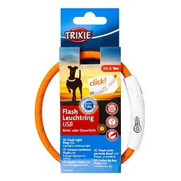 Нашийник для собак Trixie, USB, що світиться, 35 см, помаранчевий - мініатюра 2