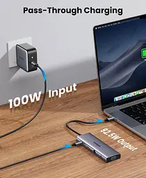 Док-станція USB3.1 Type-C --> HDMI/VGA/USB 3.0х3/RJ45/SD/TF/PD/3,5мм TRRS 100W 10-in-1 CM498 Ugreen - мініатюра 7