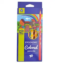 Олівці кольорові Yes Ergonomic, 12 кольорів