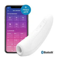 Стимулятор Satisfyer Curvy 1 + Вакуумно-хвильовий з можливістю управління через додаток, 13.5х4.3 см білий
