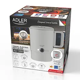 Електрочайник складаний Adler AD 1388 grey 0.8 л - мініатюра 10