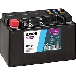 Мото акумулятор Exide Start-Stop Auxiliary 6СТ-9Ah Аз 12В 120А EN EK091 (3661024036573)