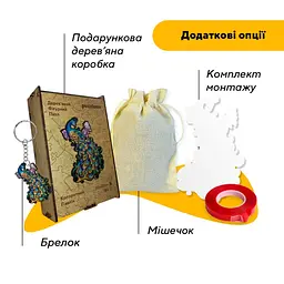 Пазл деревяний Колоритний Павлін, А5, Картонна коробка 35 елементів - мініатюра 5