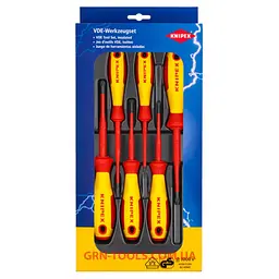 Набір діелектричних викруток із завуженим робочим кінцем KNIPEX 00 20 12 V04, шліц/Phillips/Pozidriv