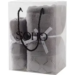 Набір махрових рушників Soho бавовна 35х75 см, 70х140 см Bow Grey (A160071) - мініатюра 2