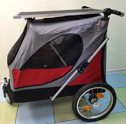 Візок для собак Pet Travel Red зі столиком чохлом та дощовиком Medium - мініатюра 7