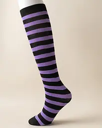 Дитячі шкарпетки смугасті чорно-фіолетові 3-12 років One Size 4265 - мініатюра 2