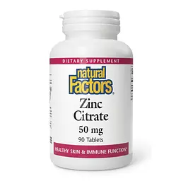 Цинк 50 мг Natural Factors (Citrate) - 90 таблеток, для імунітету