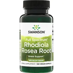 Корінь родіоли рожевої Swanson Rhodiola Rosea Root 400 mg Full Spectrum 100 капсул