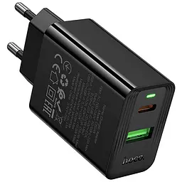 Мережевний зарядний пристрій Hoco CS94A Leader PD20W+QC3.0 1USB-A/1C Black - мініатюра 6