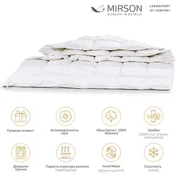 Ковдра вовняна MirSon Luxury Exclusive №1363 літня 155x215 см біла - мініатюра 3