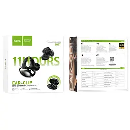 Навушники Hoco EW57 Auspicious clip-on true бездротовий BT headset |BT5.3, 70/450mAh, 11h| black - мініатюра 4