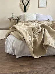Покривало Zeintex Heaven муслінове бавовняне кольору лате 240х260 см - мініатюра 6