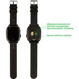 Дитячий водонепроникний смарт-годинник AmiGo GO005 4G WIFI Thermometer Black [59321] - мініатюра 4