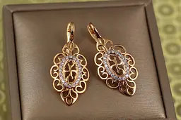 Сережки Xuping Jewelry східний край 3.3 см золотисті