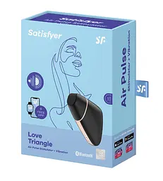 Вакуумний кліторальний вібратор Satisfyer Love Triangle Black (App) - мініатюра 5