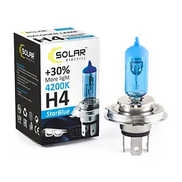 Галогенова лампа Solar H4 12V 60/55W P43t-38 StarBlue 4200K(1244)