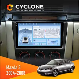 Штатна магнітола Mazda 3 2004-2008 Cyclone C9-012 4x64, DSP, 4G Cyclone (НФ-00007932)