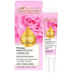 Крем-ліфтинг за шкірою навколо очей та губ Bielenda Royal Rose Elixir проти зморщок 15 мл - мініатюра 2