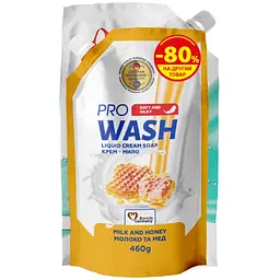 Набір побутової хімії Power De Luxe Гель для прання Універсальний 1000 г + Pro Wash Рідке крем-мило Молоко та мед 460 г (4262396147950) - мініатюра 2