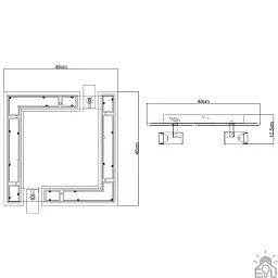 Керована світлодіодна люстра CONSUL S 2LR 80 Вт 480×480×125 мм Чорно-біла ESLLSE - мініатюра 6