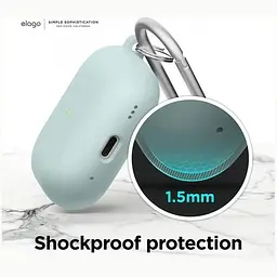 Чохол Elago Silicone Hang Case Mint for AirPods Pro 2nd Gen м'ятний (EAPP2CSC-ORHA-MT) - мініатюра 3