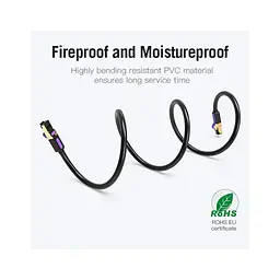 Патч-корд 1м, S/FTP cat 7 RJ-45 black Vention (ICDBF) - мініатюра 6