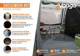 Намет чотиримісний Vango Castlewood 400 Package Mineral Green (TETCSLWOD000001) - мініатюра 11
